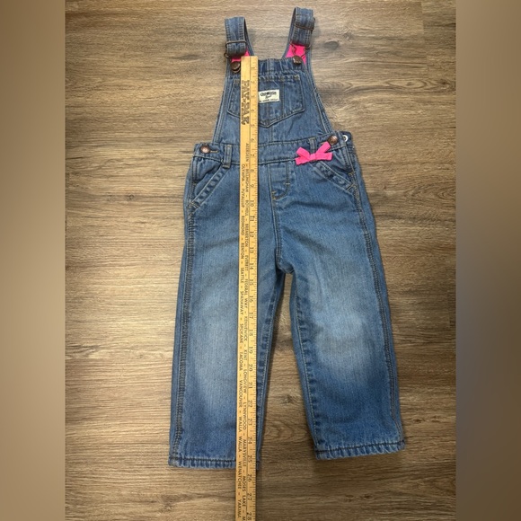 OshKosh B’gosh Girls Denim Overalls Size 2 Lined Warm Pink - Picture 6 of 8